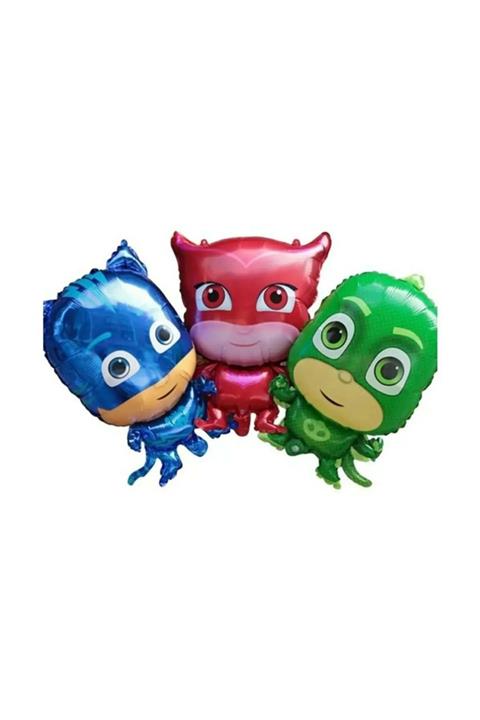 Parti dolabı Pija Maskeliler Kedi Çocuk Kertenkele Baykuş Kız Folyo Balonu Seti,pijamaskeliler 3 Lü Set