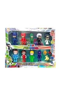 PJMASKS 9lu Oyuncak Figür Seti Catboy Gekko Owlette Pijamamaskeliler Oyuncak Seti