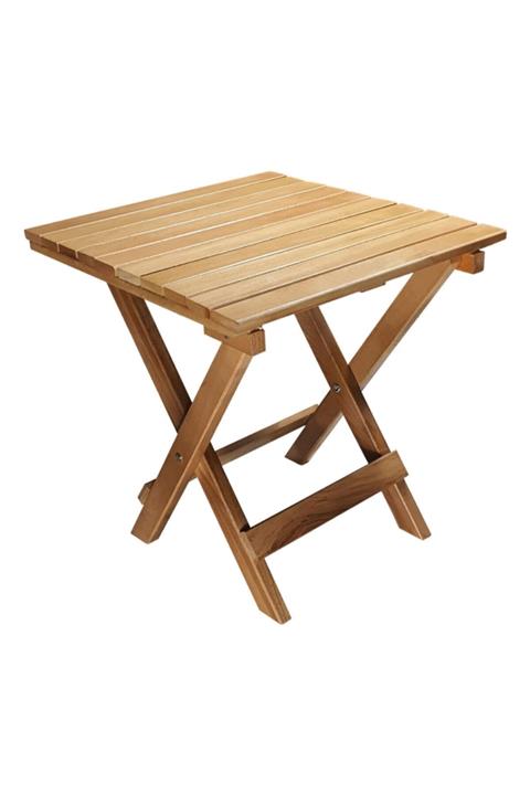 Bysay Ahşap Katlanır Bahçe Sehpası , Balkon Teras Plaj Sehpası 40x40