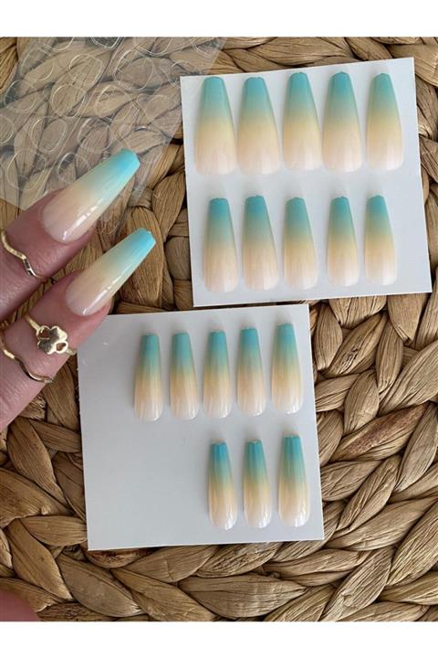 SYBELLE KOZMETİK 20 Adet Ombre Balerin Takma Tırnak