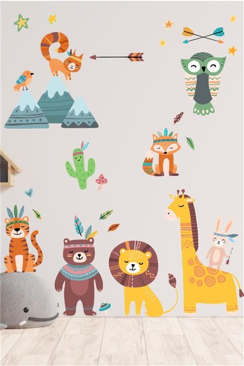 Piksel Grafik Cute Hayvanlar Çocuk Odası Sticker