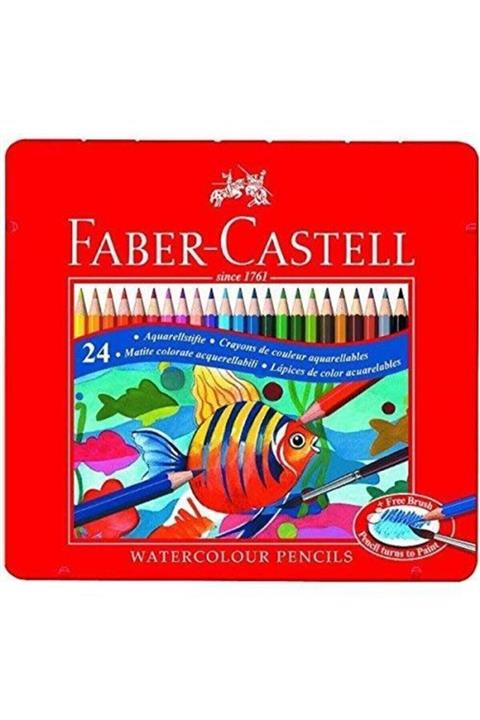 Faber Castell Metal Kutu Aquarel Boya Kalemi 24 Renk