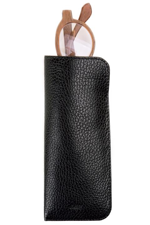 Leather Paper Siyah Deri Gözlük Kılıfı
