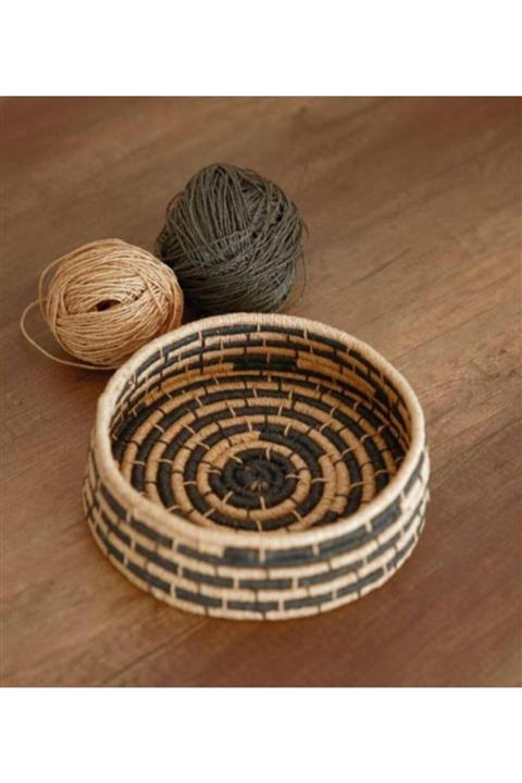 Veneris Home Çok Amaçlı Afrikan Dekoratif Kapaklı Sepet/ekmek Sepeti