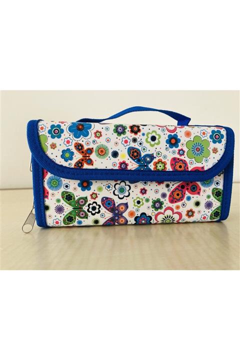 Cappi Kelebek Desenli 3lü Kalemlik Çantası