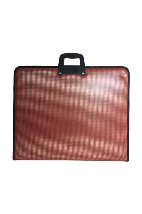 Gözde Sanatsal Deri Proje Çantası 40*55*4 Cm. Cepli Kırmızı Puanlı