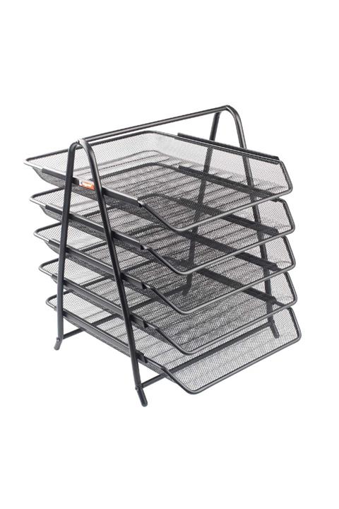 Bigpoint Metal Perfore Evrak Rafı 5`li Siyah