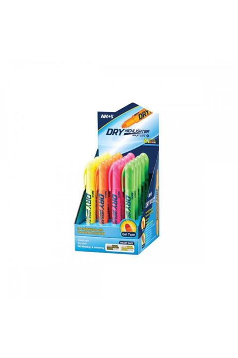 Amos Kuru Fosforlu Kalem Jel Kalem 4' Lü Set