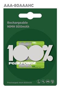 Peak Power 800 Aaa Ince Kalem Ni-mh Şarjlı Pil, 1.2 Volt, 4'lü Kart