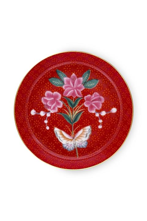 Pip Studio Blushing Birds Kırmızı Çay Tabağı 9 Cm