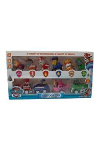 PAW PATROL 10'lu Süper Set 6 Figür 4 Araçlı Çek Bırak Harika Set