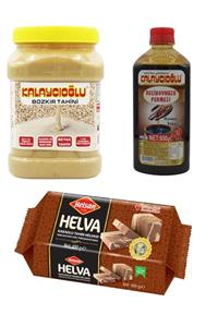 Belde Dere Kalaycıoğlu Beyaz Tahin 935 Gr + Helsan Glikozsuz Kakaolu Helva 400 Gr + Kalaycıoğlu Harnup Pekmezi