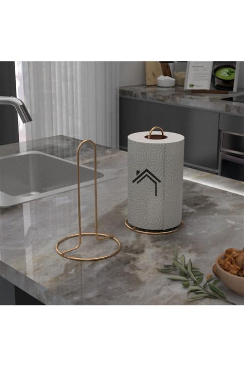 Tasarım Evi Gold Altın Kaplama Paslanmaz Dolu Çelik Havlu Peçetelik - Metal Havluluk