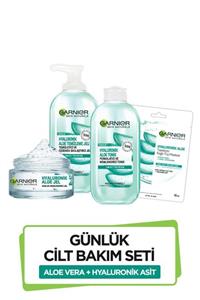 Garnier Hyaluronik Aloe Jel + Aloe Temizleme Jeli + Aloe Tonik + Aloe Maske