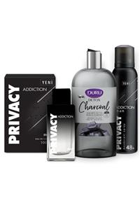 Privacy Addiction Edt 100 ml Erkek Parfüm + 150 ml Deodorant + 500 ml Duru Duş Jeli Set 1742751043447