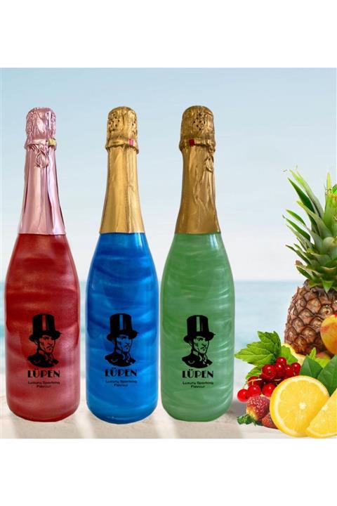 Lüpen Simli Tropik Meyve Nane Limon Frenk Üzümü Aromalı Gazlı İçecek  3 Adet
