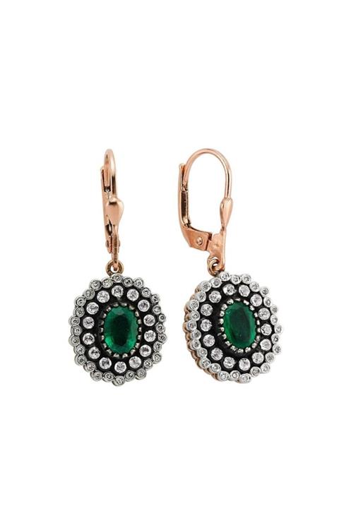 Iryum 1.40 Karat Oval Zümrüt Küpe Ee178