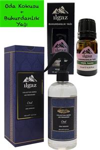 ILGAZ Collectıon 400 Ml Oud Oda Spreyi Kalıcı Oda Kokusu + Dinlendirici Nane Yağı Buhurdanlık Kokusu 10 Ml