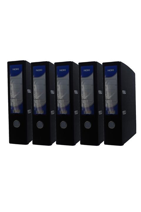 Noki Geniş Plastik Klasör (56411-190) Siyah 5 Li Paket