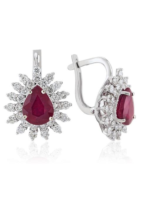 Sembol Gold Kadın 6.14 Ct. Pırlanta Yakut Küpe