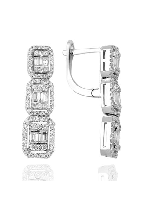 Emel Pırlanta 1.20 Ct Baget Pırlanta Küpe