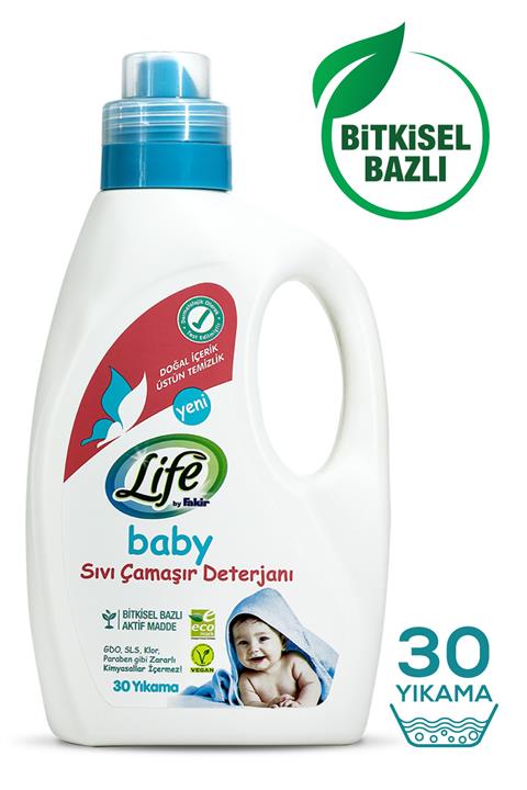 Life by Fakir Bitkisel Bazlı Vegan Sıvı Bebek Çamaşır Deterjanı 1500 ml (30 YIKAMA)