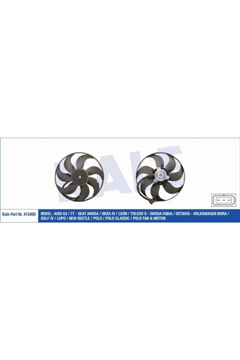 KALE Fan Motoru (Klimali) (Vw: A3Boragolf Iv Lupo - 99 05 - Polo 95 08 25080W 350Mm) - Klr-415400