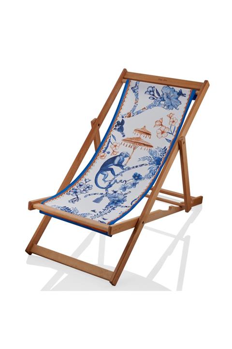 CHIARA ALESSI Lımuer Mavi Maymun Desenli Şezlong