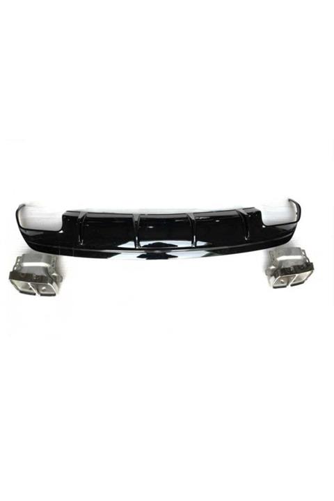 OLED GARAJ Mercedes W176 13-15 A45 Uyumlu Dıfüzör & Egzoz Setı (parlak Sıyah) - Krom Egzoz Ile