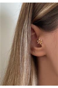 Okkostore Kadın Zirkon Taşlı Güneş Tragus Kıkırdak Piercing