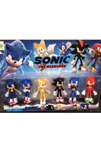 EVİMON Sonic 6 Lı Figür Oyuncak Seti Tails Knuckles Kirpi Yeni Ürün
