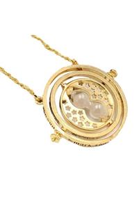 NewFly Harry Potter Hermione Zaman Döngüsü Altın Kaplama Kum Saati Kolye Time Turner Döner Model