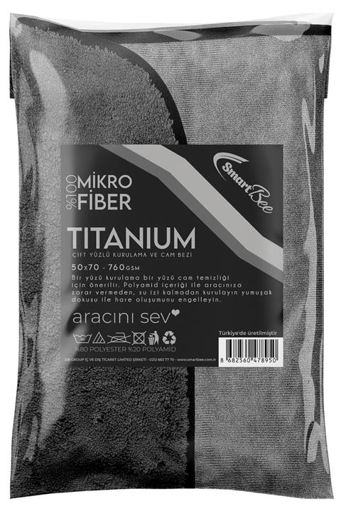 SmartBee Tıtanıum Mikrofiber Çift Taraflı Oto Kurulama Ve Cam Bezi 50x70cm 760gsm