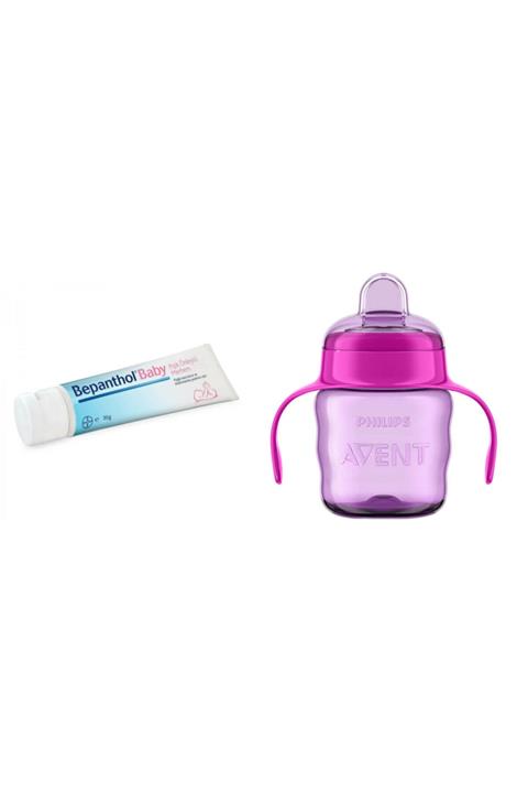 Bepanthol ® Baby Pişik Önleyici Merhem + Philips Avent Avent Eğitici Bardak 200 Ml 6m+ Kız