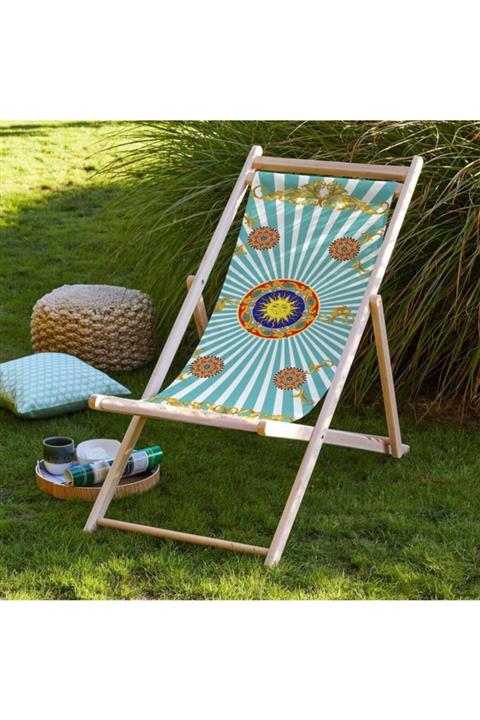 Sunny Home Design Mavi Renkli Katlanabilir Şezlong