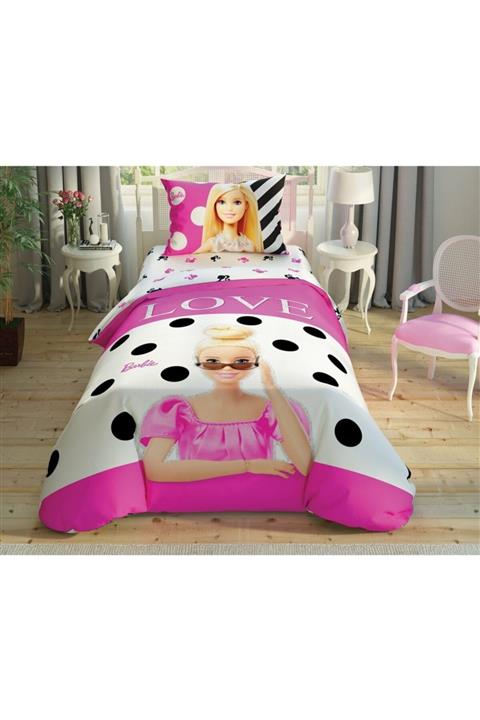 Taç Lisanslı Barbie Glitter Tek Kişilik Nevresim Takımı