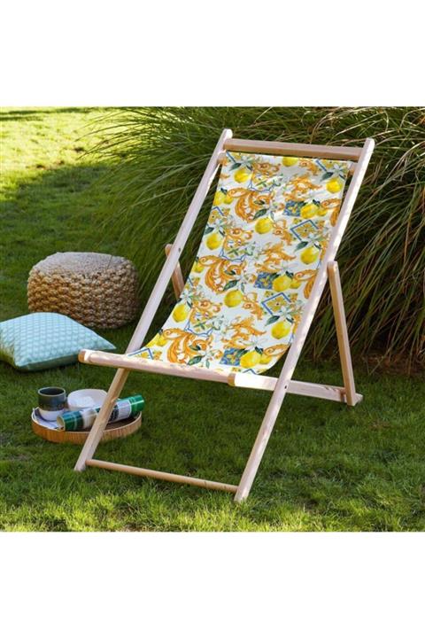 Sunny Home Design Limonlu Katlanabilir Şezlong