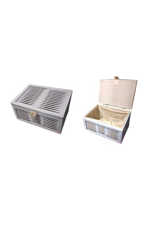 Özkar Ahşap Ekmeklik Yıkanabilir Bezli Beyaz