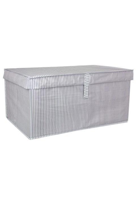 Keven Home Kapaklı Çok Amaçlı (çamaşır-saklama-düzenleme Vb.) Hurç, Kutu 60x40x30 - Mega Boy Kutu - Gri