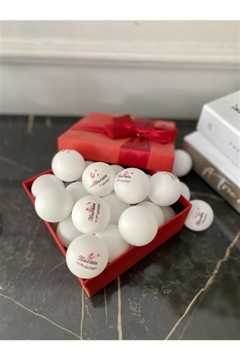Elysian Pinpon Topu 60 Adet Beyaz Renk Dıy Dekorasyon Topu Masa Tenisi Topları