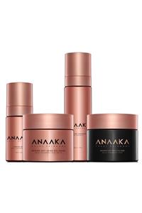 Anaaka Halal Cosmetics 7/24 Düzenli Cilt Bakım Seti (gündüz Kremi + Jel Serum + Temizleyici Köpük + Gece Canlandırıcı Krem)