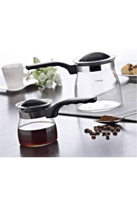 TDesign Cam Cezve Ve Sütlük Takımı