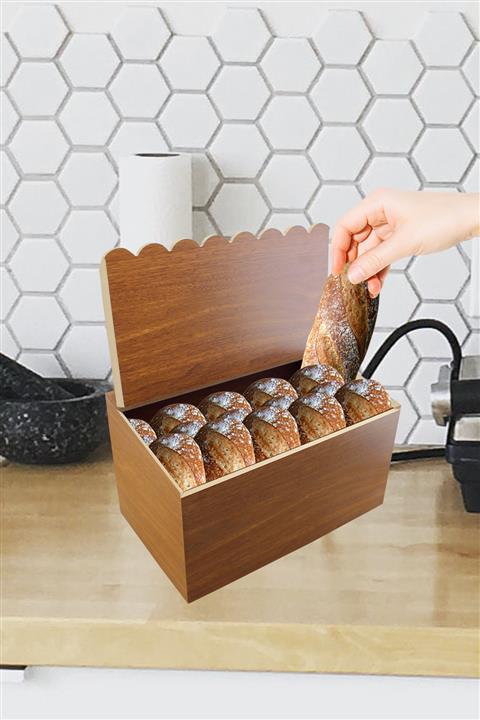 Ahşap Şehri Natural Çok Amaçlı Doğal Ahşap Ekmek Sepeti