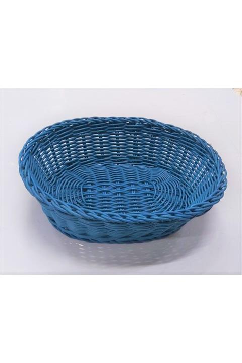 MATARMUTFAK Ekmek Sepeti Mavi Örme Plastik Matar Mutfak