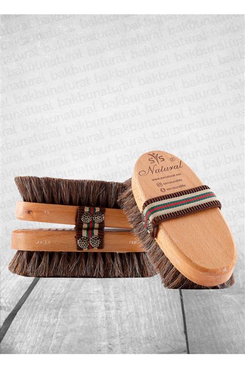 SSNATURAL %100 Doğal At Kılı Masaj Fırçası 3lü Set