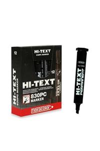 HiText Hı-text 830-pc Kesik Uçlu Markör Permanent Kalem Siyah 12'li