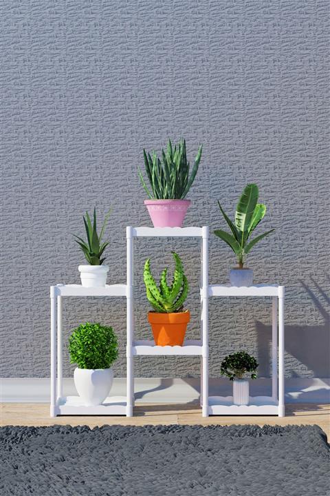 moniev Işıl 6 Raflı Dekoratif Çiçeklik Saksı Standı 222_k_b