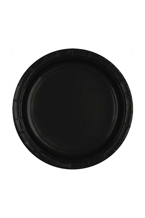 Pandoli Siyah Renk  Karton Parti Tabağı 8 Adet 23 cm