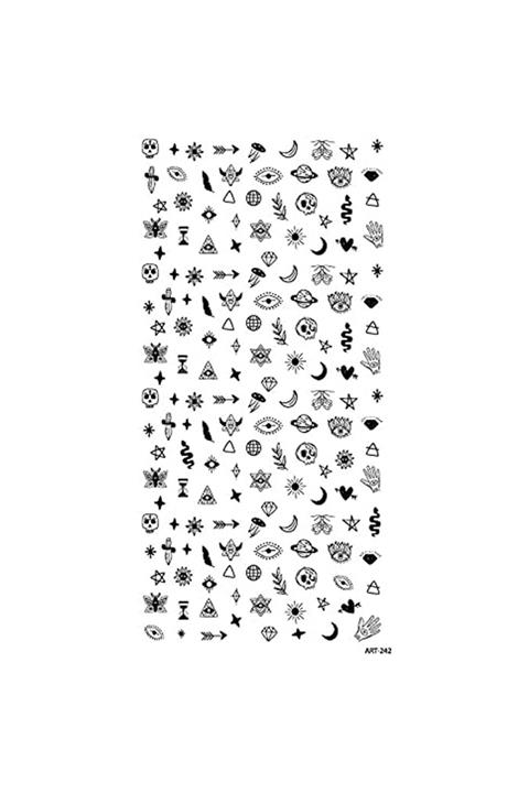 BRCTOPTAN Minimal Tırnak Dövmesi, Tırnak Tattoo, Nail Art, Tırnak Sticker