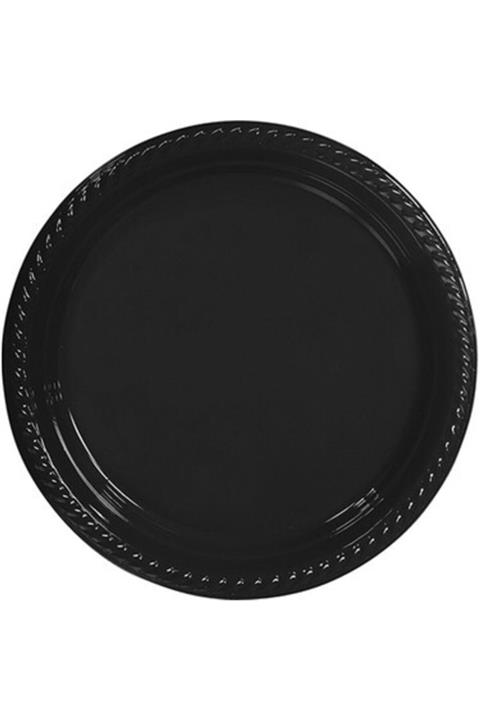 Partyheavenn 25'li Plastik Siyah Tabak